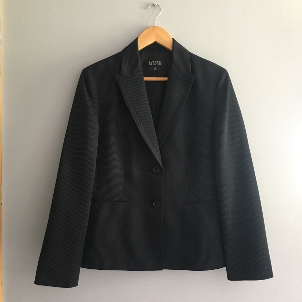 🖤 Kasper Black Pinstripe Blazer Suit Jacket 🖤